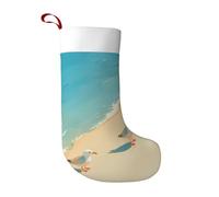 Birds And The Sea Christmas Stocking – Festive Holiday Decor With Full-Print Design, Perfect For Christmas, New Year Gift-Giving