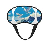 Birds and The Sea Light-Blocking Sleeping Eye Mask – Ultra-Soft and Comfortable, Perfect for Travel, Camping, Shift Work, and Meditation with Adjustable Straps