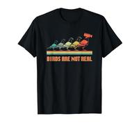 Birds are not Real Retro Vintage Pigeon T-Shirt, Men, Black, Large