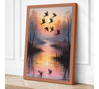 Birds at Dawn Scenic & Canvas Wall Art Print 36x24 Inch (91 x 61 cm)