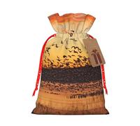 Birds At Sunset Print Drawstring Bags Burlap Gifts Bag With Drawstring Gift Bags For Wedding/Party/Festival/Storage