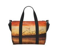 Birds at Sunset Print Gym Bag for Women, Weekender Overnight Bag,Personal Item Bag, Shoulder Bag for Women Men,One Size