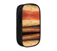 Birds at Sunset Print Pencil Case Coin Key Card Bag Purse Large Pen Pouch for Kids Boys School Office