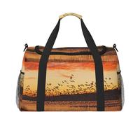 Birds at Sunset Print Womens Sports Bags Travel Bag - Gym Tote Bag with Compartment,Duffel Bags for Men,Ladies Holdall,Carry On Weekend Travel Handbags for Women