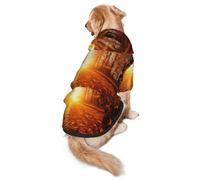 Birds Autumn Dog Hoodie for Medium Large Dogs, Warm Soft Pet Sweatshirt, Easy to Wear Jumper Clothes