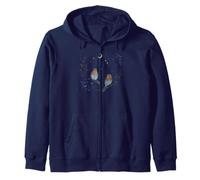 Birds & Berries Mystical Whimsigoth Art Episodic Drawing Zip Hoodie