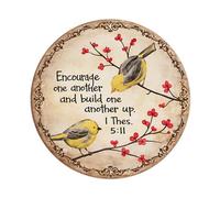 Birds Branches Flowers Scripture Round Tin Sign Vintage Metal Poster Retro Bar, Home, Man Cave, Kitchen, Laundry Room Wall Art Decor Gift 8x8Inch