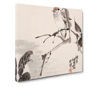 Birds by Ren Yi Canvas Print | Gallery Wrapped 30mm Frame Wall Art | 14x14 inches | Ready to Hang | Modern Bird Picture | Living Room Bedroom Lounge Office