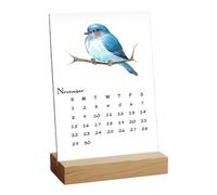 Birds Calendar 2026 - Vertical Desk Calendar with Wooden Stand | January to December Aviary Calendar, Thick Paper Covering the Year, Home Office Decoration Lovers Birds Passionate Nature