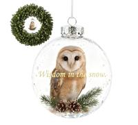 Birds Christmas Ornaments Balls - 8 cm/3.15 inches Creative Hummingbird Hanging Ornaments | Clear Ball Hummingbird Christmas Pendant Decoration for Home Window Garland (B)