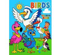 Birds Coloring Book: A beautiful coloring book with cute birds for kids