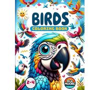 Birds Coloring Book: Fun and Easy Bird Drawings for Kids Ages 2-4 | 30 Large Print Illustrations with Color Palettes on Back Cover | 8.5x11" Paperback, 59 Pages