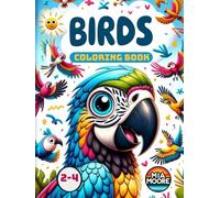 Birds Coloring Book: Fun and Easy Bird Drawings for Kids Ages 2-4 | 30 Large Print Illustrations with Color Palettes on Back Cover | 8.25x11" Hardcover, 119 Pages