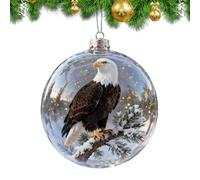 Birds Crystal Glass Ornament Set - 6x6x7cm Transparent Textured Ball Design | Bird Glass Pendant Decorations | Elegant Hanging Ornaments For Christmas Tree Holiday Décor And Festive Display