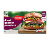 Birds Eye Classic 4 Beef Quarter Pounders with Onion 454g