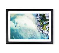 Birds Eye View of Boats in Abstract Framed Print | A2 Black Framed Wall Art | Ready to Hang | Abstract Fantasy Picture | Living Room Bedroom Lounge Office
