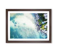 Birds Eye View of Boats in Abstract Framed Print | A2 Walnut Framed Wall Art | Ready to Hang | Abstract Fantasy Picture | Living Room Bedroom Lounge Office