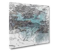 Birds Eye View of Sydney Australia Canvas Print | Gallery Wrapped 30mm Frame Wall Art | 14x14 inches | Ready to Hang | Modern Bird Picture | Living Room Bedroom Lounge Office