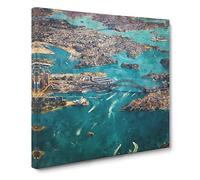 Birds Eye View of Sydney Australia Canvas Print | Gallery Wrapped 30mm Frame Wall Art | 14x14 inches | Ready to Hang | Modern Bird Picture | Living Room Bedroom Lounge Office