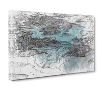 Birds Eye View of Sydney Australia Canvas Print | Gallery Wrapped 30mm Frame Wall Art | 30x20 inches | Ready to Hang | Modern Bird Picture | Living Room Bedroom Lounge Office