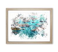 Birds Eye View Of Sydney Australia Watercolour Modern Framed Print | A3 Oak Framed Wall Art | Ready to Hang | Modern Historical Picture | Living Room Bedroom Lounge Office