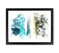 Birds Eye View Of The Beach Watercolour Modern Framed Print | A2 Black Framed Wall Art | Ready to Hang | Modern Beach Picture | Living Room Bedroom Lounge Office
