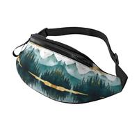 Birds Fanny Pack Landscape Crossbody Bag Mountains Hands-Free Bag Outdoor Photographers 14X35CM