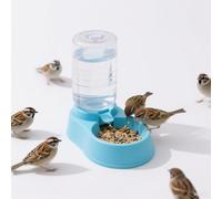 Birds Feeder Plastic Drinker Waterer Dispenser Feeders For Cage Water Sparrow Parrorts Budgie Lovebirds Accessory Dog Collar Automatic Bird Dispenser, 12cm Tall Pet Waterer, Small (Blue, One Size)