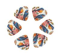 Birds Flowers Butterfly Print Guitar and Ukulele Picks For Music Lovers 12 PCS Mixed Gauges(0.46/0.71/0.96mm)