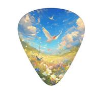 Birds Flowers Butterfly Print Guitar Pick,12 Pack,Includes Thin,Medium,Heavy Gauges,Suitable for guitar,ukulele
