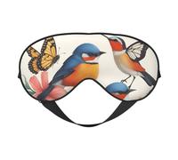 Birds Flowers Butterfly Print Outdoor Travel Stylish Eye Mask Adjustable Sleep Camping Meditation Relaxation