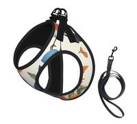 Birds Flowers Butterfly Print Pet Leash Vest Reflective Adjustable Soft Mesh Vest Breathable For Daily Walks