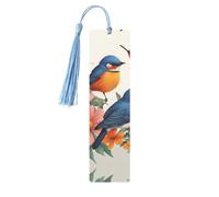 Birds Flowers Butterfly Print Wooden Bookmarks Beautiful Notebook Accessories for Men Women Book Lovers