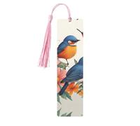 Birds Flowers Butterfly Print Wooden Bookmarks Beautiful Notebook Accessories for Men Women Book Lovers