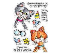Birds Flowers Cute Cats Stamps for Card Making DIY Scrapbooking Dance Like no one is watching Words Phrase Transparent Silicone Seal Stamps for Paper Crafting Arts Crafts Scrapbook Photo Album Decor