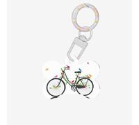 Birds Flowers On Bikes Printing Dog Tag Bone Shaped Double Sided Pattern Dog Id Tags Bone Shaped Pet Name Tags Dog Collar Tags