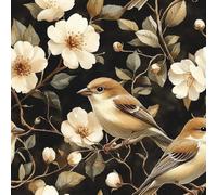 Birds Flowers Peel and Stick Wallpaper 3D Printed Plants Spring for Boys Girls Teen Bedroom Living Room Kitchen Removable Decor Wall Mural Paper 17.3"x78.7"