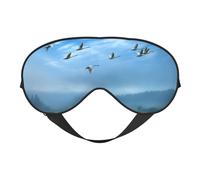 Birds Flying Away Over Sky Sleep Mask Night's Sleep Soft Eye Mask Adjustable Strap Works Nap Position Sleeping Aid