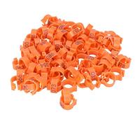 Birds Foot Rings Pigeon Leg Bands Poultry Clip Ring Plastic Reusable Easy Install Clean Identify Track Homing Pigeons Adult Birds 400g 100pcs 8x5mm (Orange)