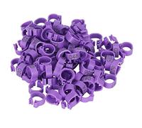 Birds Foot Rings Pigeon Leg Bands Poultry Clip Ring Plastic Reusable Easy Install Clean Identify Track Homing Pigeons Adult Birds 400g 100pcs 8x5mm (Purple)