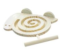Birds Foraging Toys, Wood Bird Enrichment Toys 6.5 x 5.5 in with Integrated Perch, Snail Shaped Parrot Puzzle, Bird Slow Feeder for Cages, Mental Stimulation for Parakeets, Cockatiels, Budgies