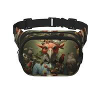 bird's head Printed fashionable waist bag, unisex messenger bag, fashionable travel waist bag