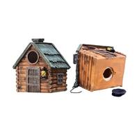 Birds House - Bird Nesting Boxes | Resin Hanging Birdhouse Ornament | Wall Mounted House Garden | Flutterer Shelter Outdoor | Waterproof Decor Birdhouses For Balcony Garden & Outdoor Courtyard Use