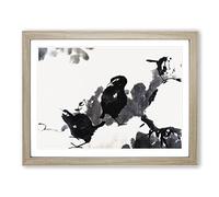 Birds In A Lotus Pond By Bada Shanren Asian Japanese Framed Print | A3 Oak Framed Wall Art | Ready to Hang | Asian Floral Picture | Living Room Bedroom Lounge Office