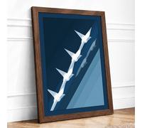 Birds in Flight Framed Wall Art Print A1 Walnut