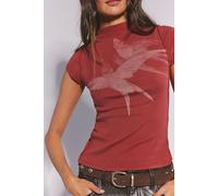 Birds In Flight Tee by Ragabond at Free People in Brn/Brun, Size: XS - female