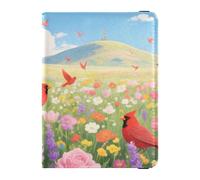 Birds in Flower Field Leather Passport Holder for Travel Large Capacity Ticket Holder for Men Trip Essentials