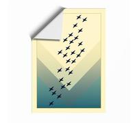 Birds in Formation Minimalist Unframed Wall Art Print A1 (84.1×59.4cm), Wall Decor for Living Room, Bedroom, Office & Home, Art Gift