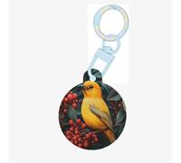 Birds in Fruit Trees Dog Tags Round Pet Tag,Acrylic Pet ID Tags Durable and Stylish,Perfect for Small to Large Pets