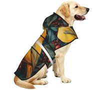 Birds In Fruit Trees Waterproof Dog Raincoat And Rain Jacket For Small Medium Large Dogs With Reflective Stripes And Adjustable Belly Strap